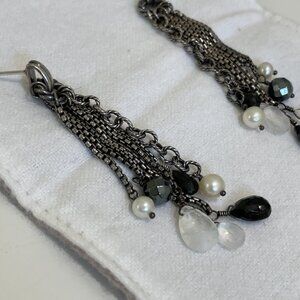 David Yurman Sterling Silver Multi-Strand, Multi-Stone Earrings